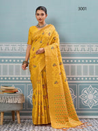 Shree Shyam Fashion Yellow Silk Saree - Distacart