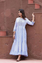 Yufta Blue Printed Dress