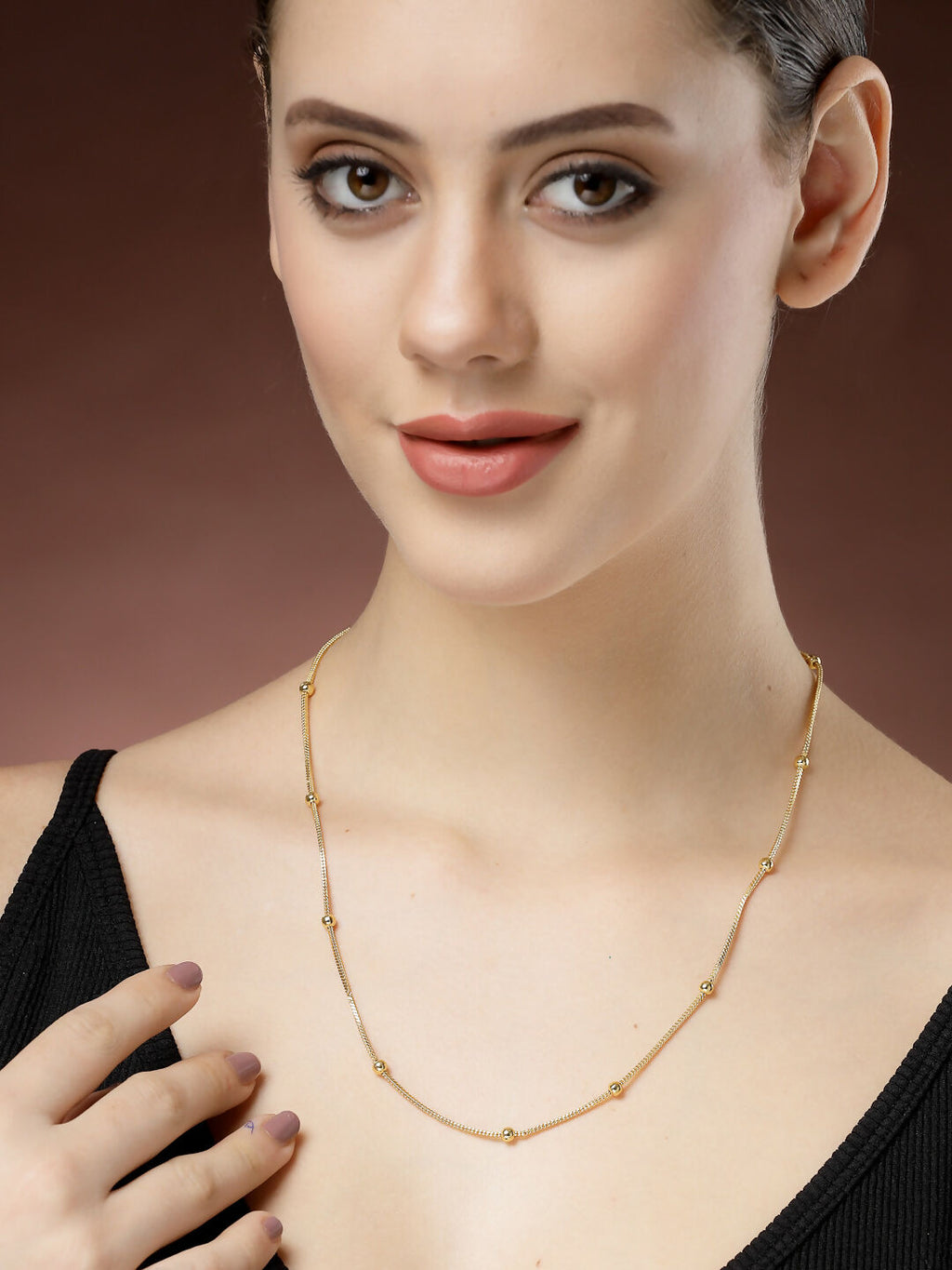 NVR Women's Gold-Polished Minimal Chain