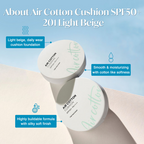 The Face Shop Air Cotton Cushion SPF 50+ PA++++ - 201 Light Beige