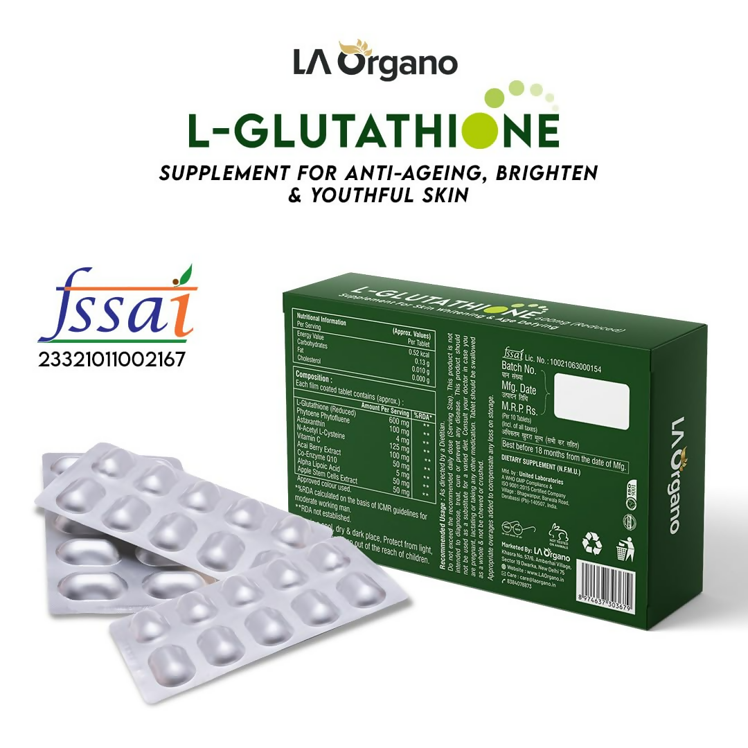 LA Organo L Glutathione Tablets - Distacart