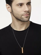 NVR Men Copper Plated Geomatric Pendent With Chain