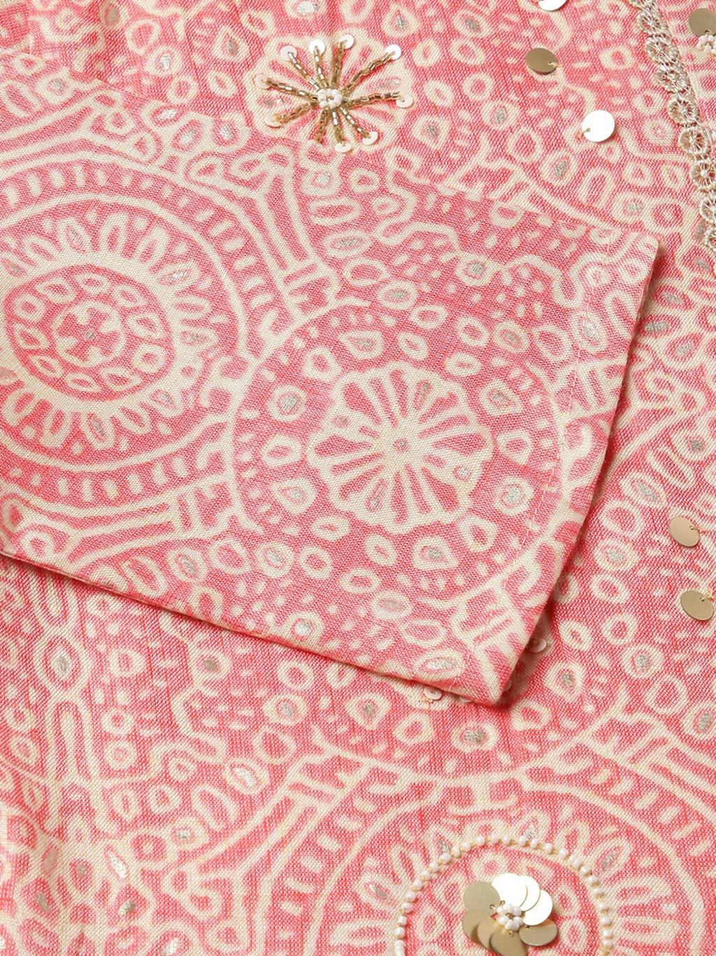 Peach Chiffon Paisley Printed Top - Himanshi