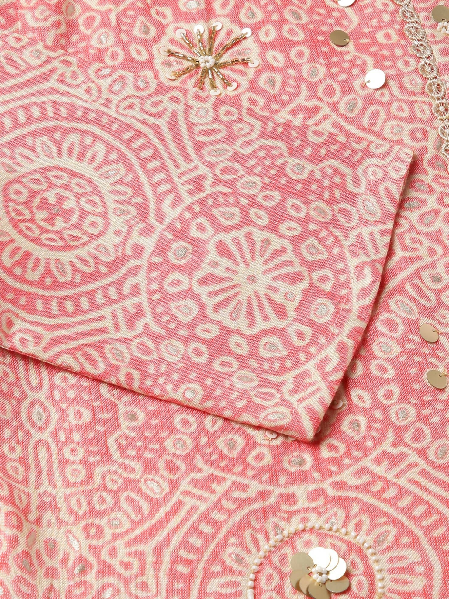 Peach Chiffon Paisley Printed Top - Himanshi