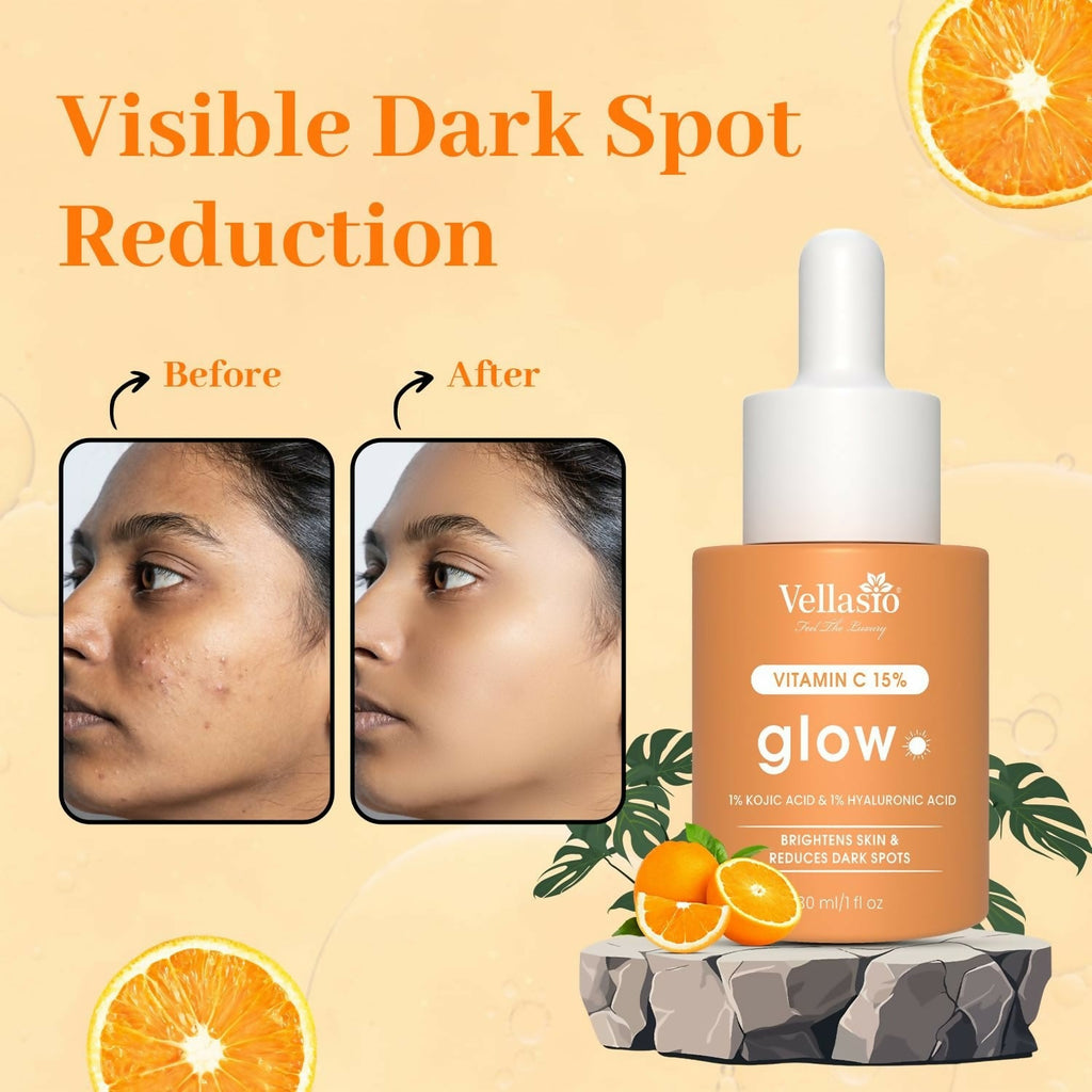 Vellasio 15% Vitamin C Serum with Hyaluronic Acid & Kojic Acid