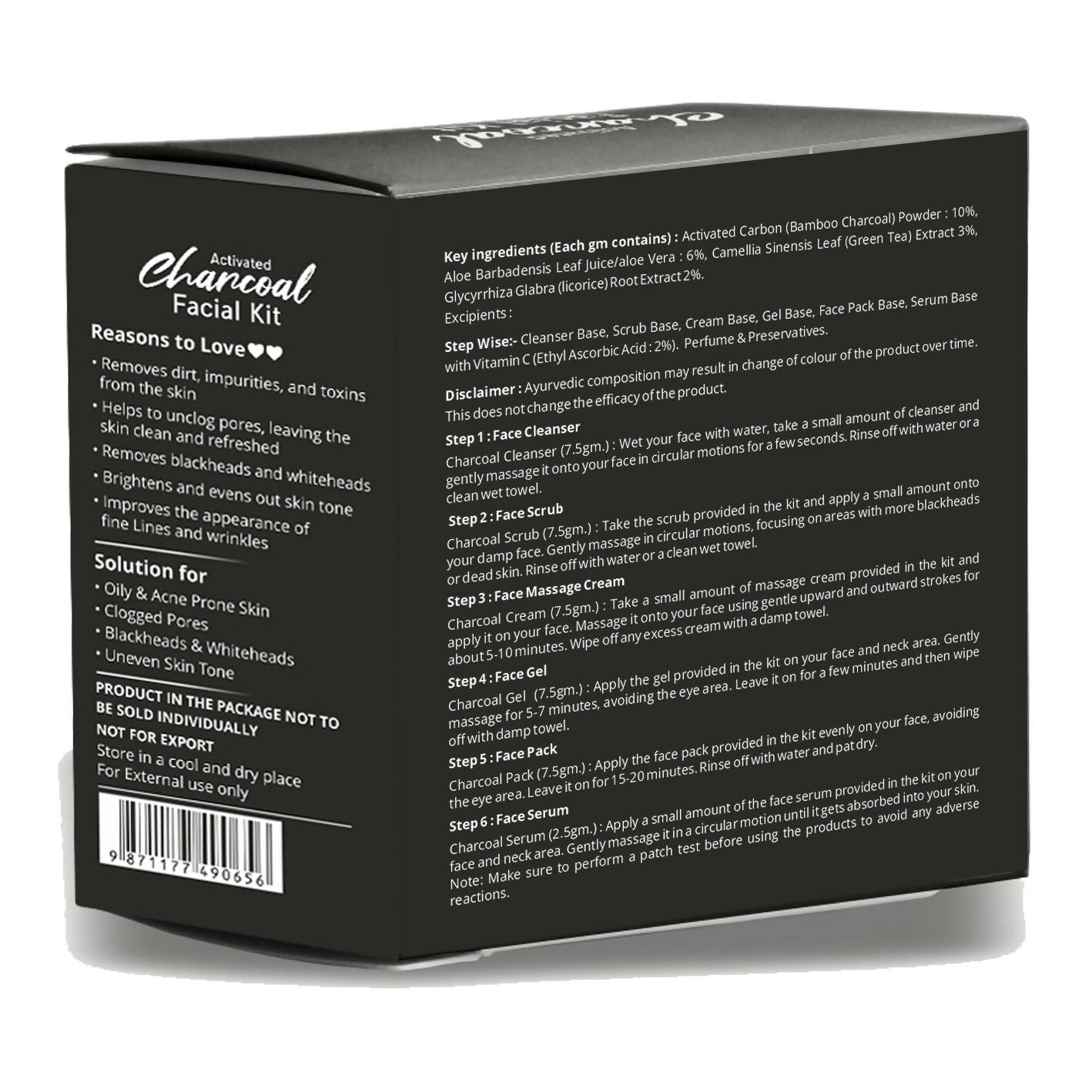 Globus Naturals Anti-Pollution Charcoal Men 6 Step Facial Kit - Distacart