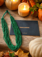Inhanns Handmade Beaded Multilayer Necklace, 20 Layers - Green