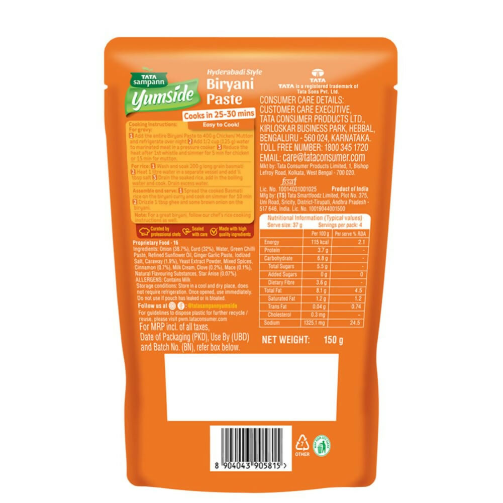 Tata Sampann Yumside Biryani Paste/Masala - Hyderabadi Style - Distacart