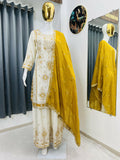 Teeya Creation White Color Chinon Silk Party Wear Trending Palazzo Set - Distacart