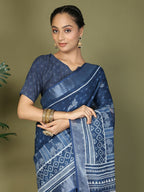 Shree Shyam Fashion Cotton Blue Saree - Distacart