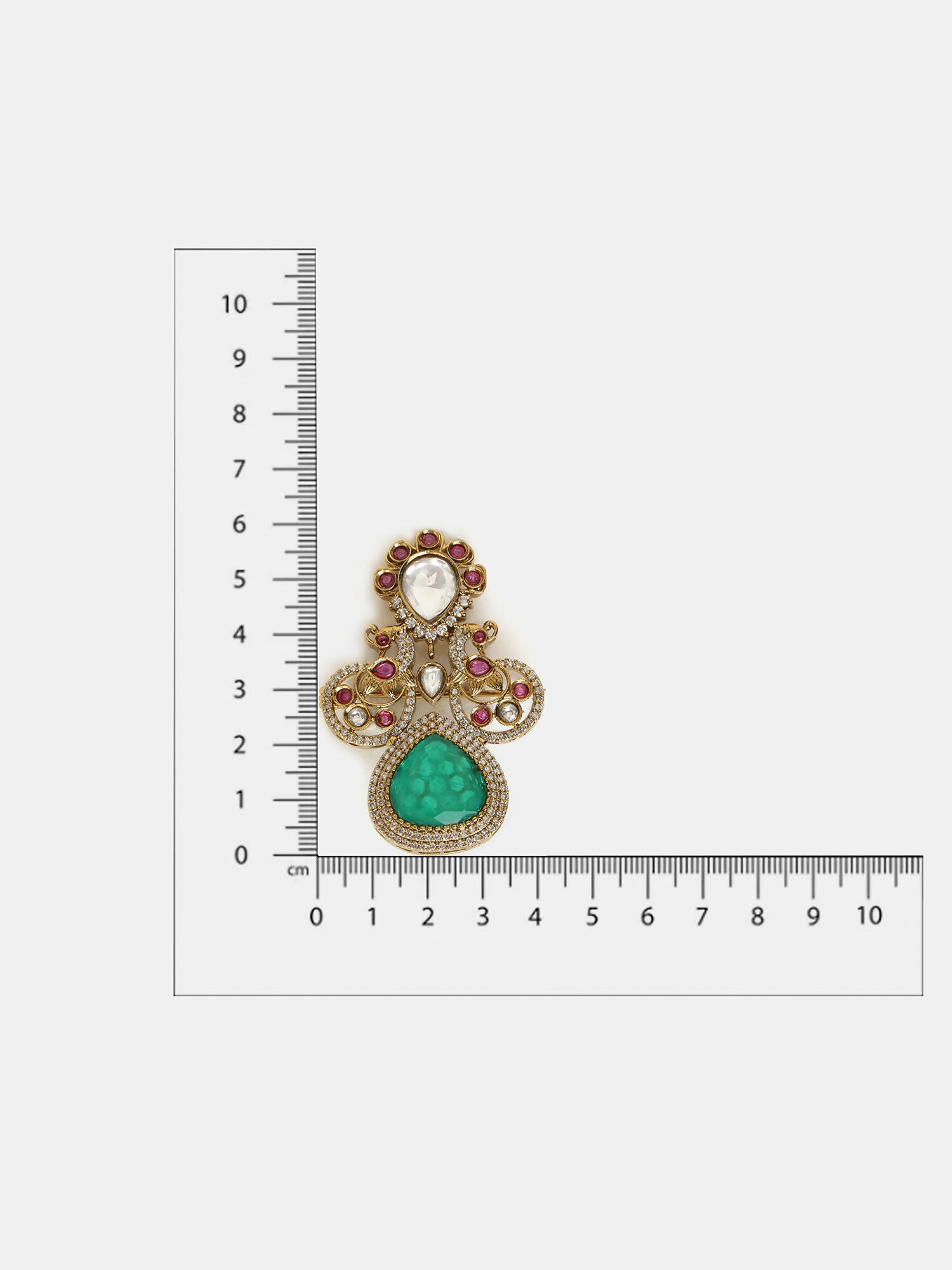 Ruby Raang Green Mosaic Brooch