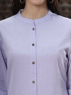 Juniper Women`s Lilac Cotton Flex Solid A-Line Kurta - Distacart