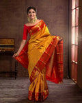 DEIANA'S Beautiful Designer Golden zari Soft Lichi Silk Saree - Yellow