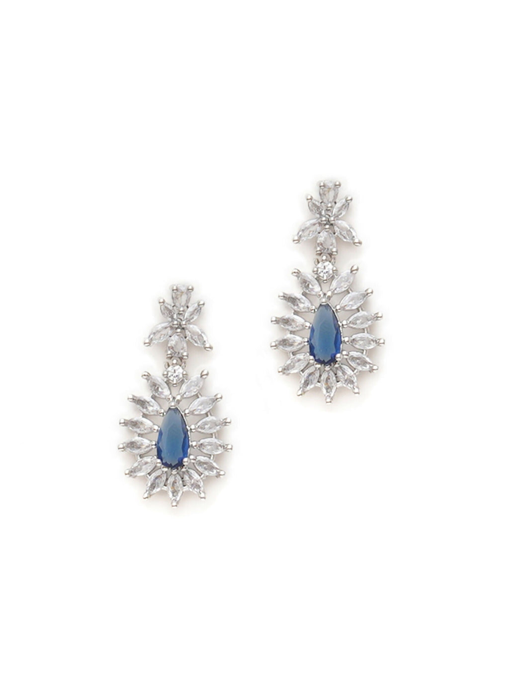 Long kundan earring (Blue) - Ruby Raang - Distacart