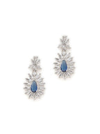 Long kundan earring (Blue) - Ruby Raang - Distacart