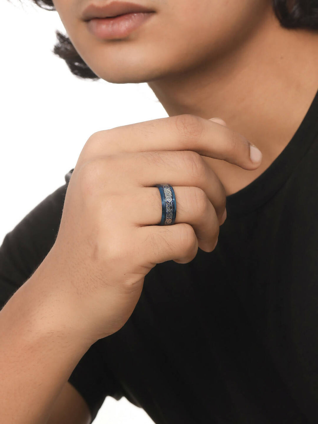 NVR Men's Rhodium-Plated Finger Ring - Distacart