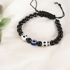 NVR Men & Women Black Evil Eye Adjustable Bracelet - Distacart