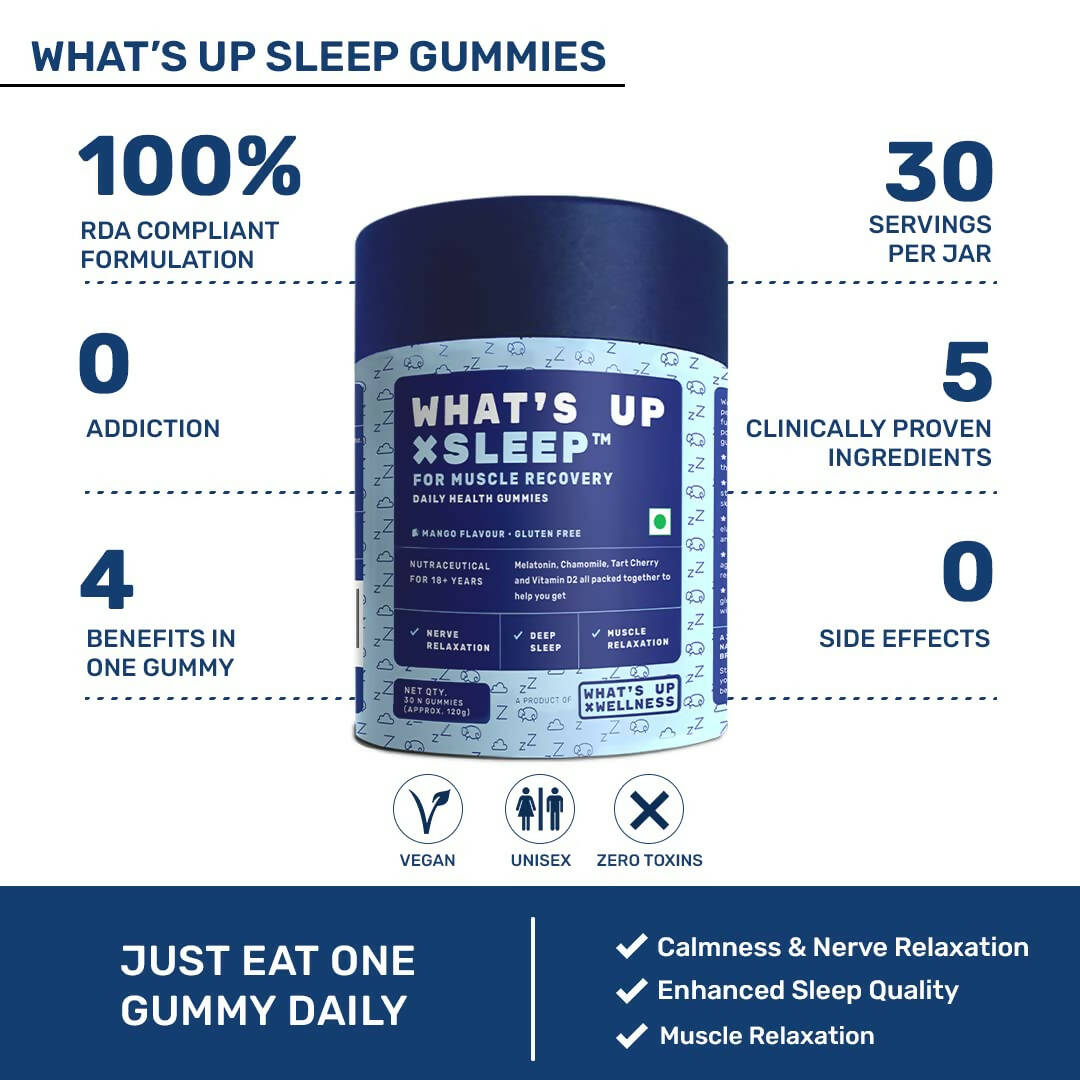 What’s Up Wellness Sleep For Muscle Recovery Gummies - Distacart