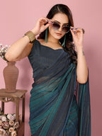 Attractive These Party Wear Ready To Wear Saree - Blue