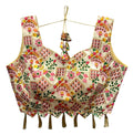 Vamika Cream Banglori Silk Digital Print And Embroidery Blouse - Distacart