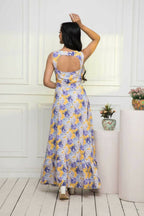 Myshka Women Multi-Floral Rayon A-Line Round Neck Dress - Distacart