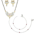 AanyaCentric Gold-plated Mangalsutra Pendant Earring Set & Silver Plated Anklet - Distacart