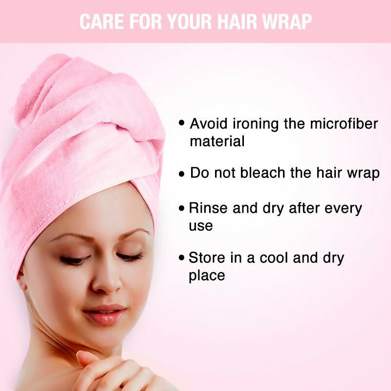 Nykaa Naturals Microfiber Hair Wrap for Frizz Free & Shiny Hair - Pink