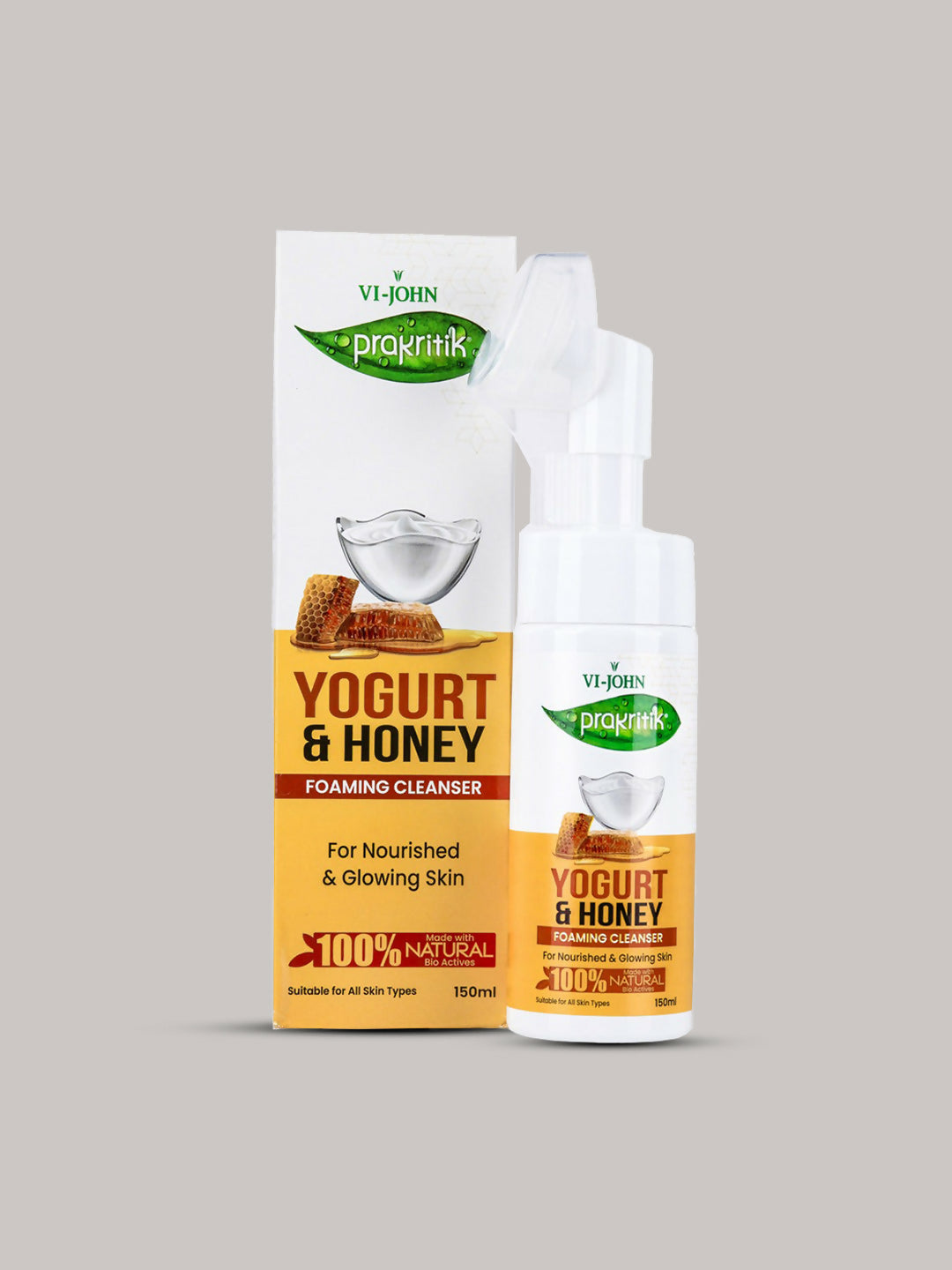 VI-JOHN Prakritik Yogurt & Honey geling Face wash Restores glow, Made With 100% Natural Bio Actives - Distacart