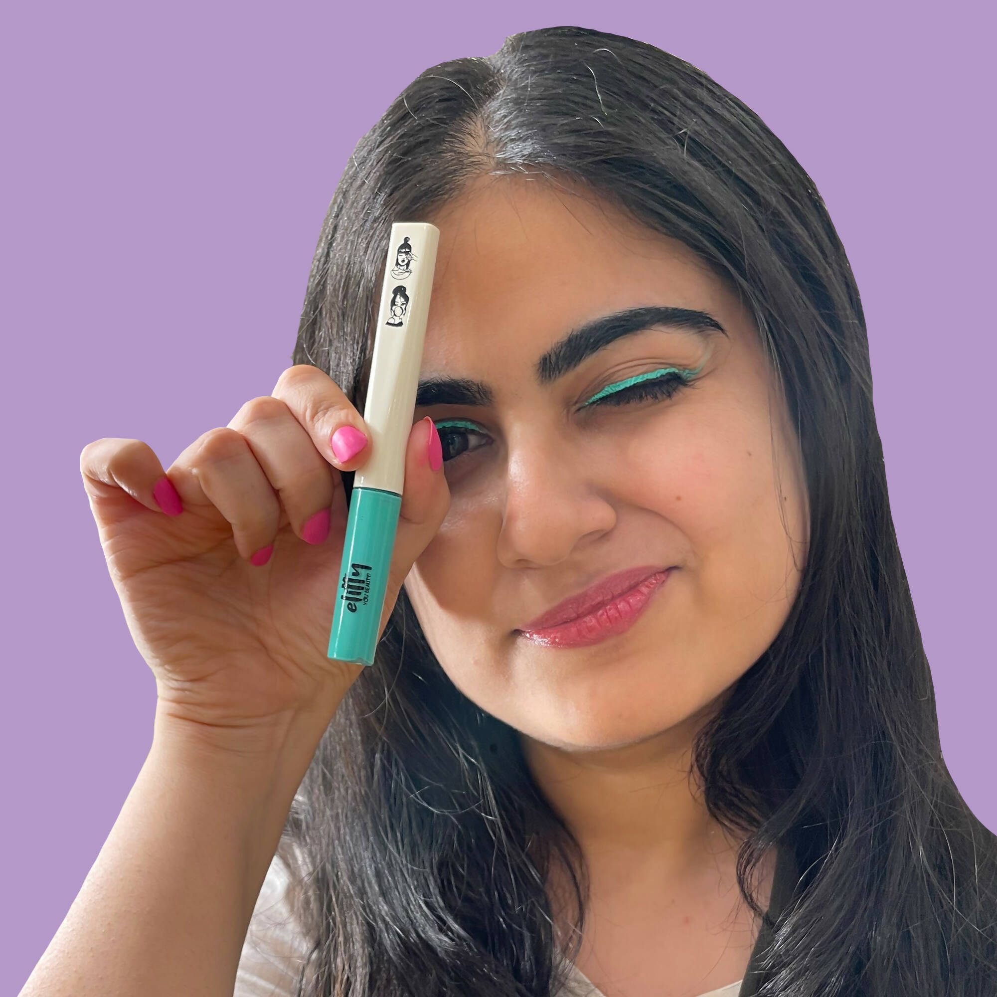 Elitty Cyan Green Pop Color Matte Finish Liquid Eyeliner - High Maintenance-Cyan Green