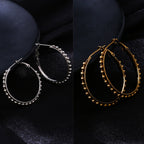 NVR Women's Set of 2 Gold & Silver Beaded Circular Hoop Earrings - Distacart