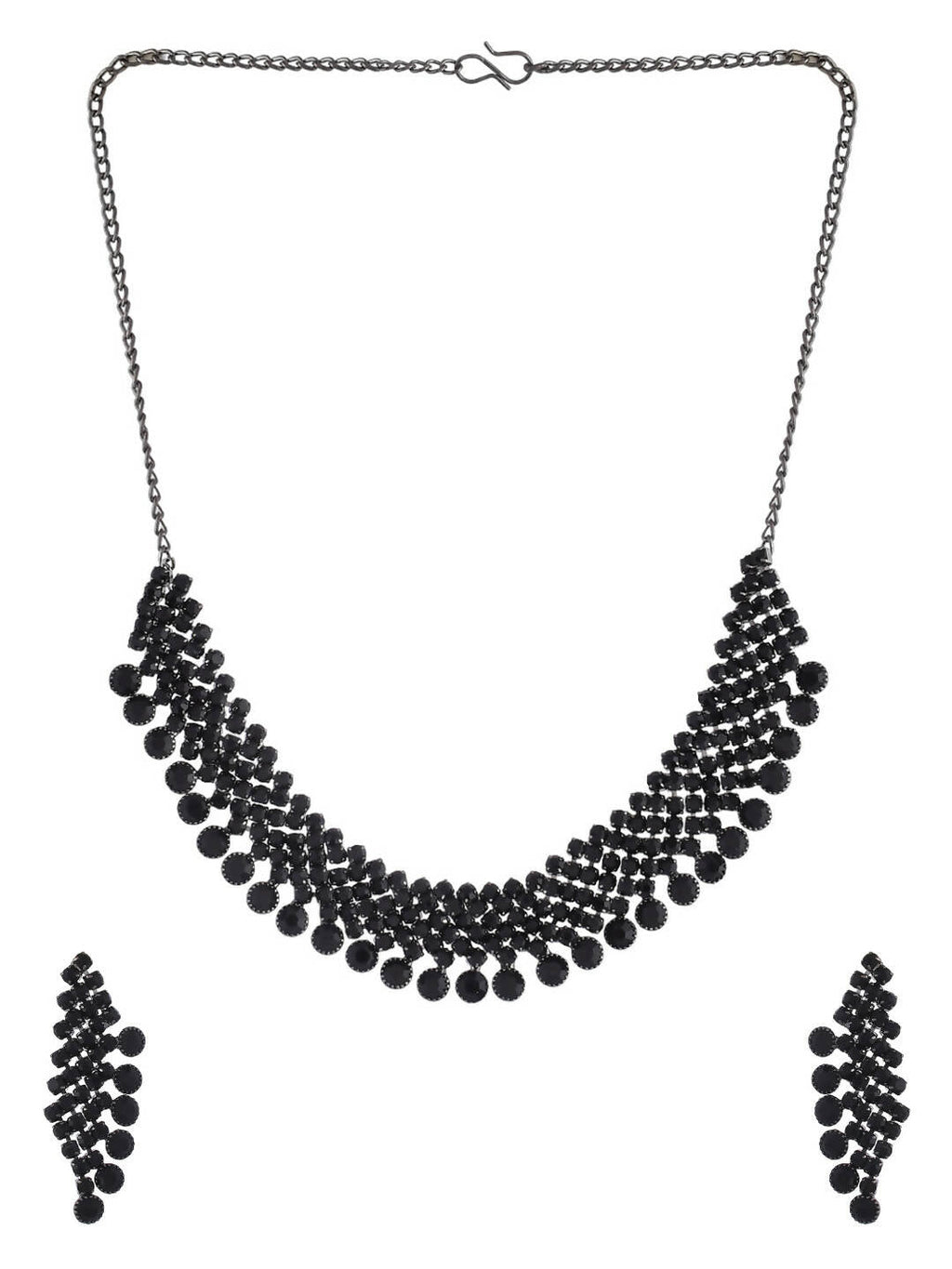 VOJ Women Black Color stainless steel Jewellery Set - Distacart