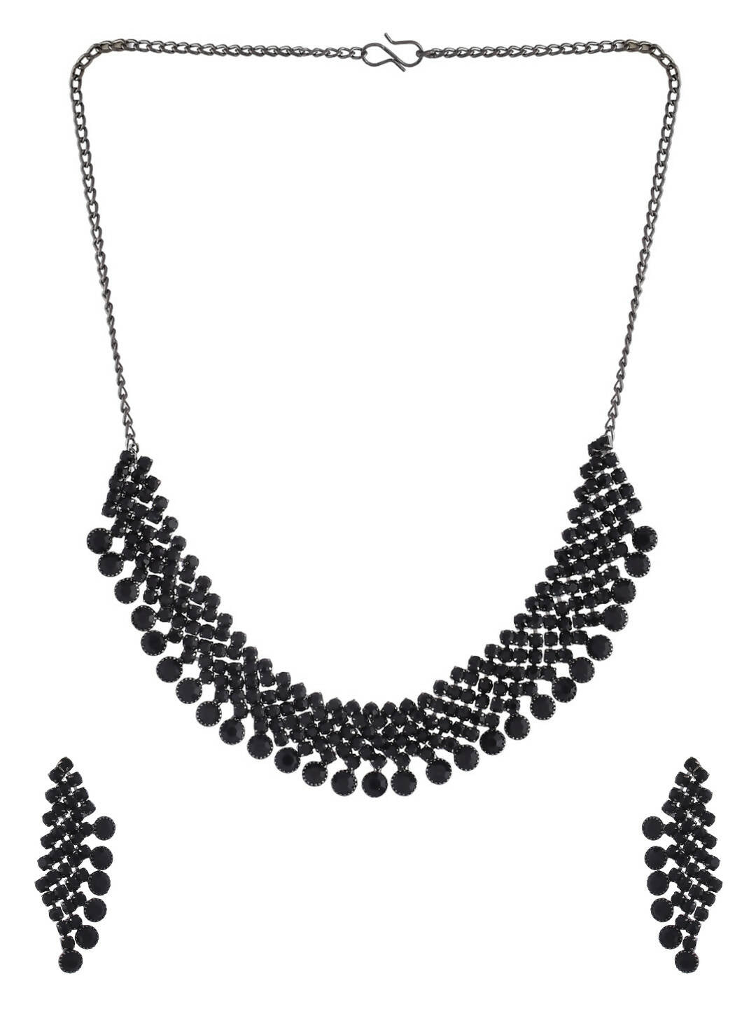 VOJ Women Black Color stainless steel Jewellery Set - Distacart