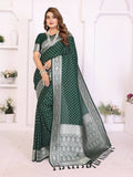 Aastha Fashion Green Georgette Silk Zari Weaving Saree - Distacart