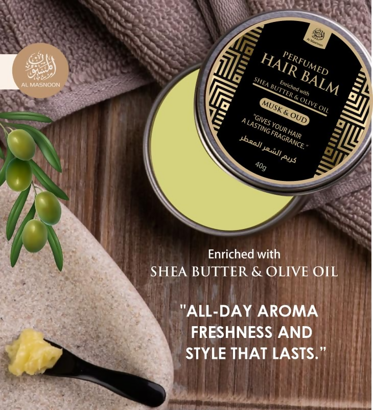 Al Masnoon Perfumed Hair Balm with Shea Butter & Olive Oil - Distacart