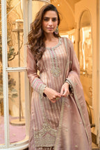 Anaita Brown Viscose Silk Readymade Palazzo Suit with Embroidery Work - Distacart