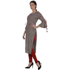 Kanoor Garments Women's Brown Rayon Straight Kurti