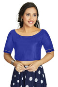 Aastha Fashion Women's Blue Art Silk Designer Party Wear Readymade Blouse