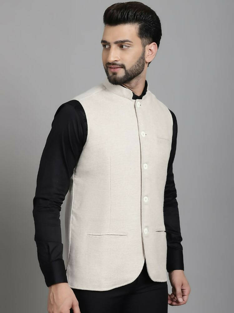 Even Apparels Nehru Jacket With Welt Pockets - Off White