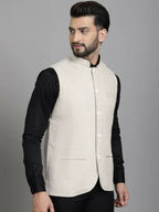 Even Apparels Nehru Jacket With Welt Pockets - Off White