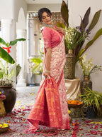 Shree Shyam Fashion Cream Soft Silk Saree - Distacart