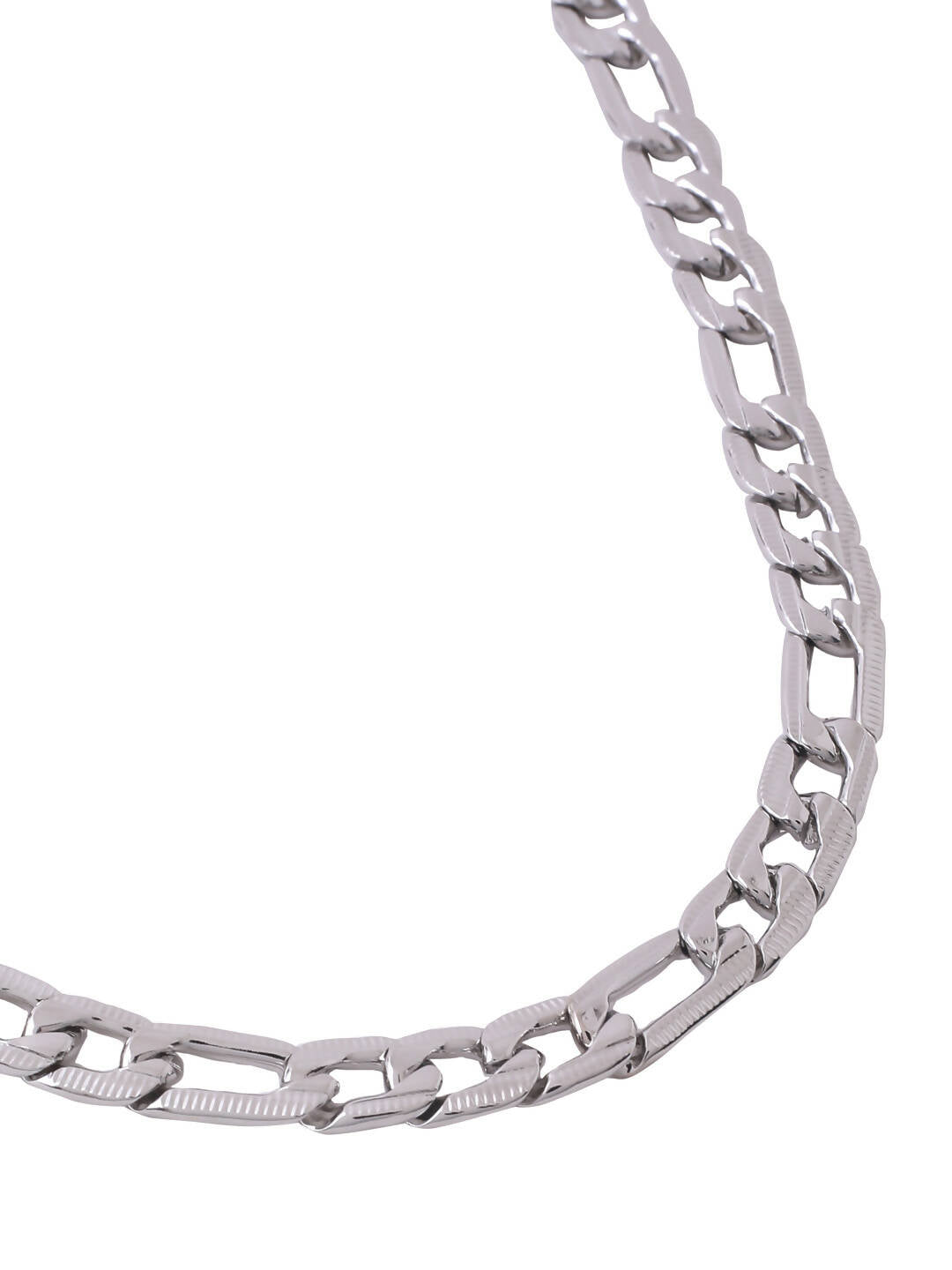 NVR Men Rhodium-Plated Stainless Steel Bohemian Chain