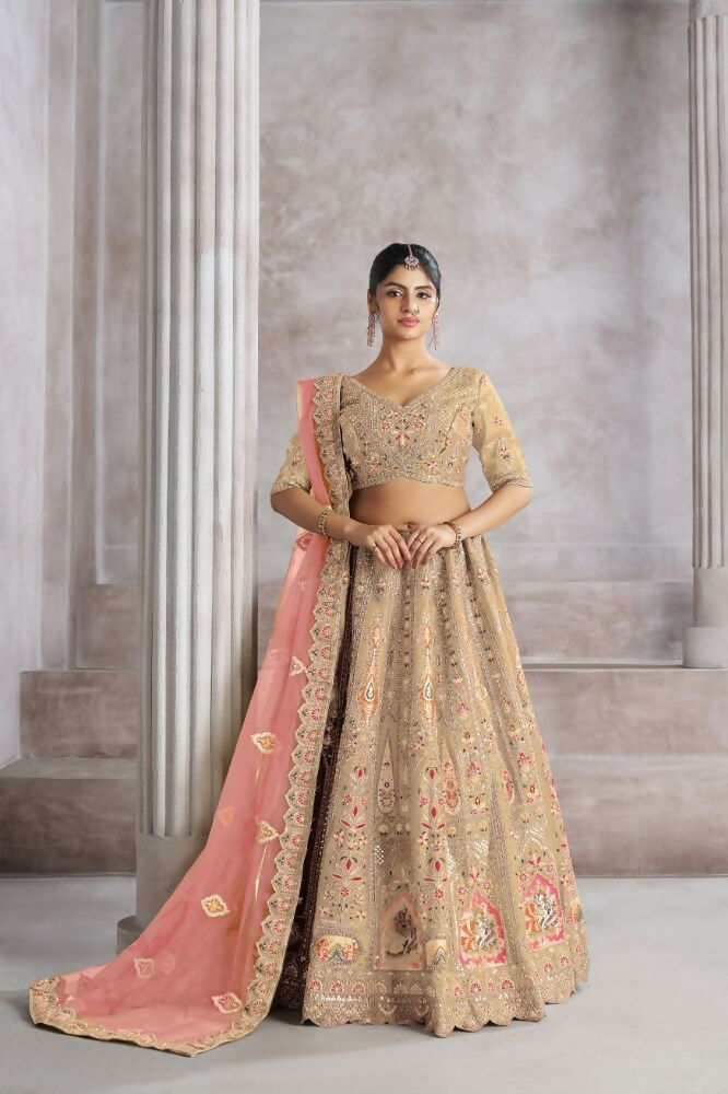 Kesar Fab Light-Baby-Pink Banarasi Silk Hand_Woven Lehenga