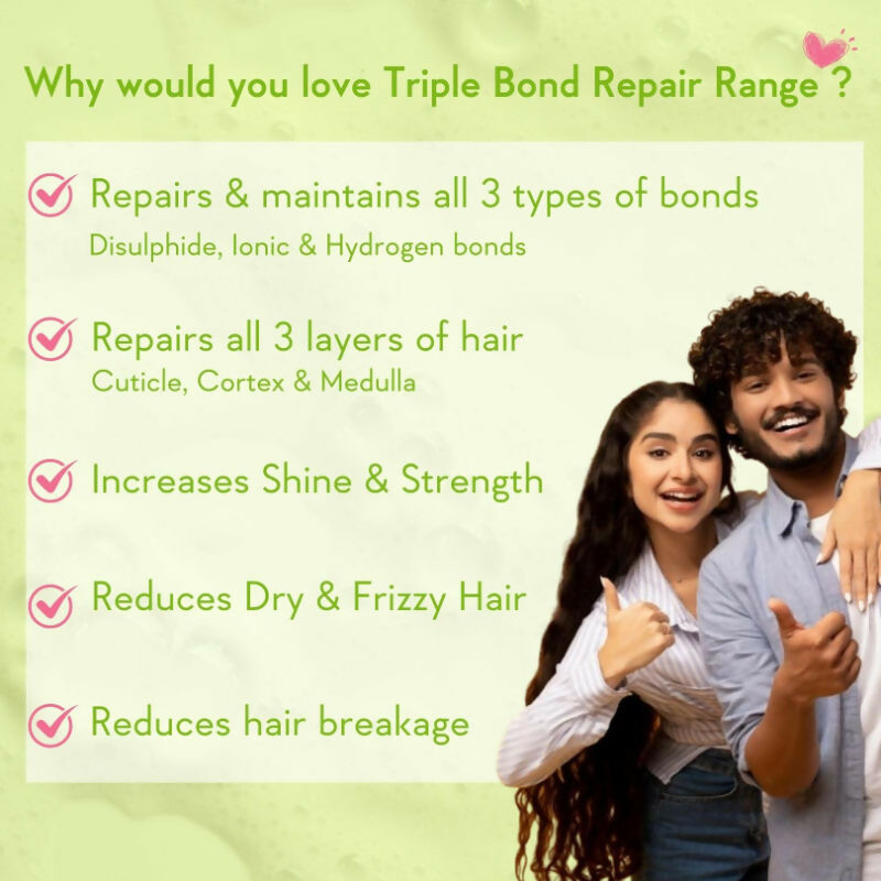 Wishcare Triple Bond Repair Combo - For Dry & Frizzy Hair with Amino Peptide for Damaged Hair - Distacart