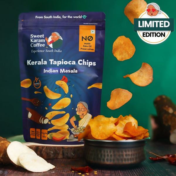 Sweet Karam Coffee Kerala Tapioca (Kappa) Chips - Indian Masala - Distacart
