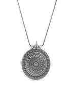 Mominos Fashion Johar Kamal Oxidised Silver-Plated Long Chain with Pendant & Studs For Women - Distacart