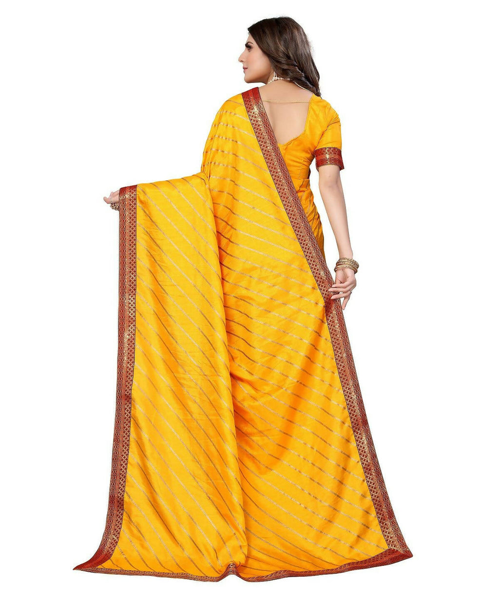 Vamika Dola Silk Yellow Lace Border Bollywood Style Saree (SUCHI YELLOW) - Distacart