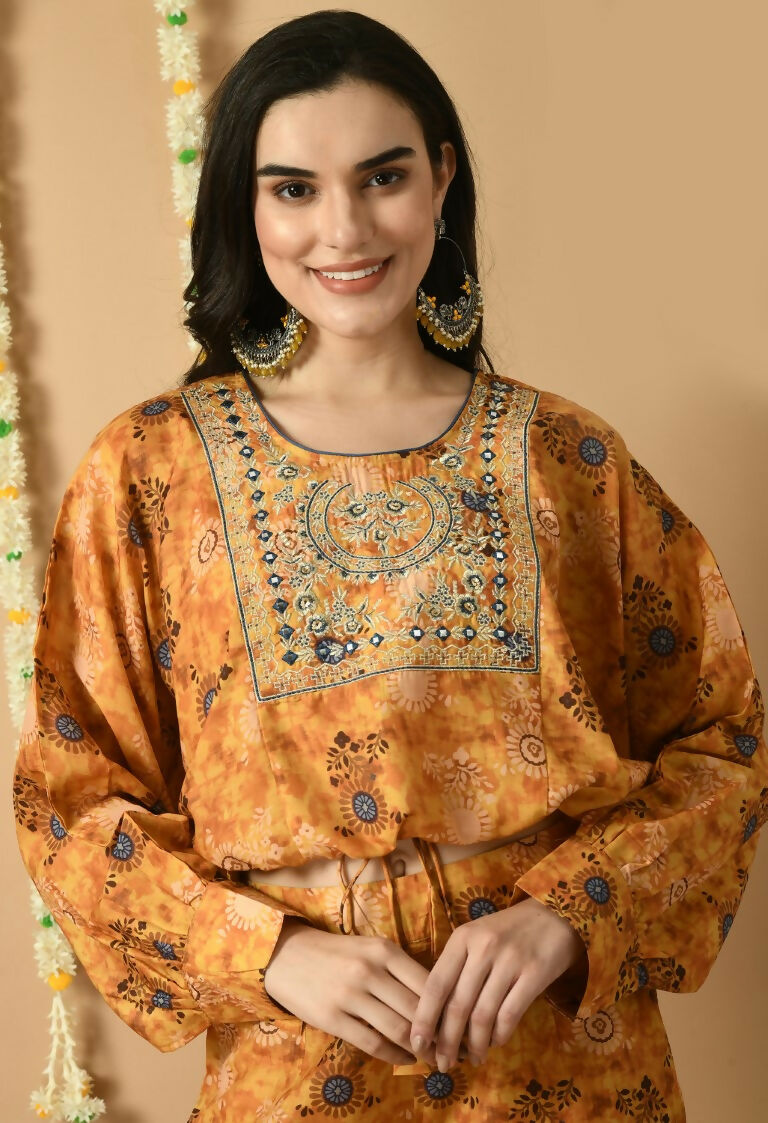 Joban Fashion Mustard Maslin Kurta Set