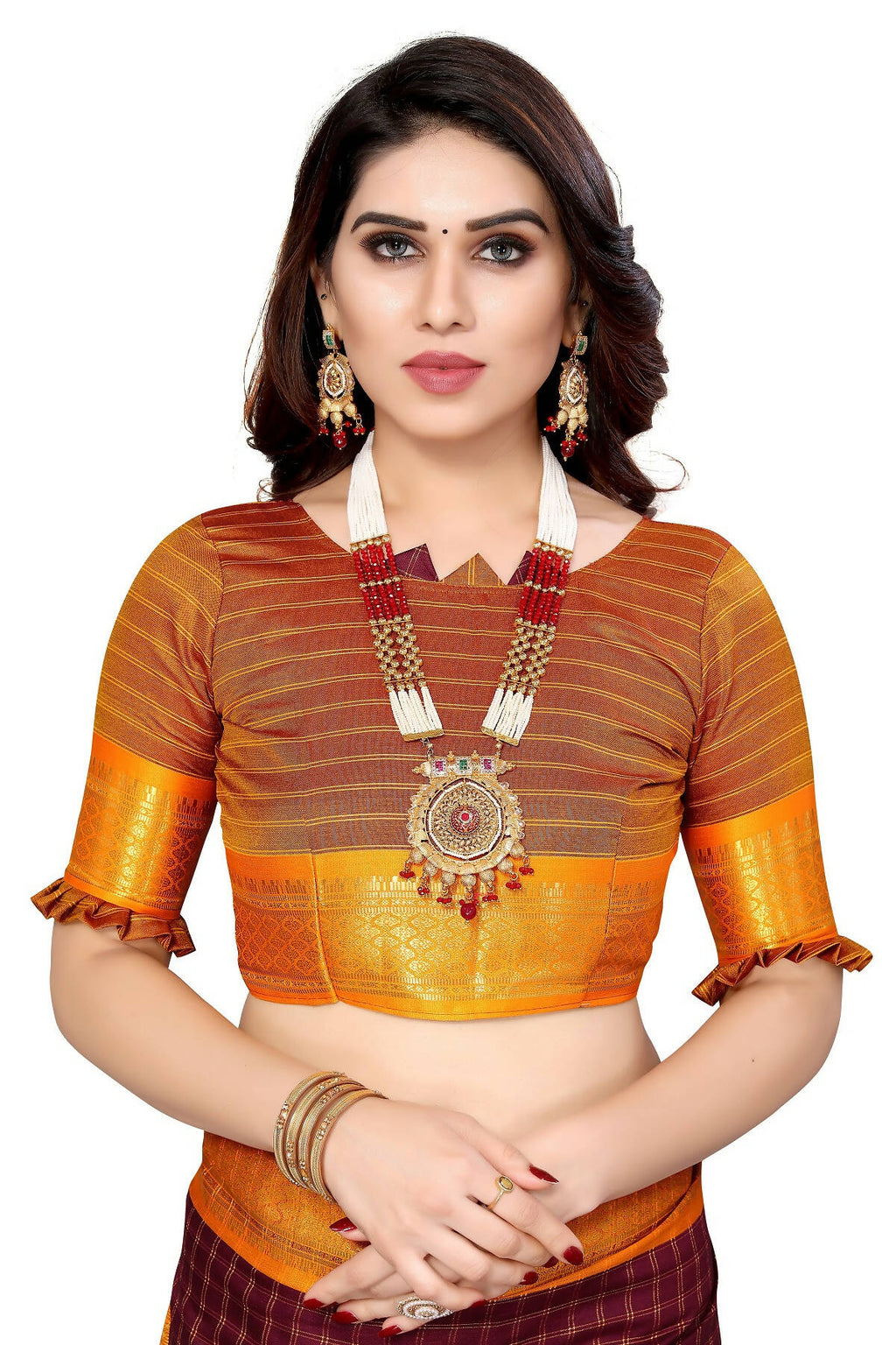 Vamika Weaving Maroon Cotton Silk Saree (BHAVINI MAROON) - Distacart