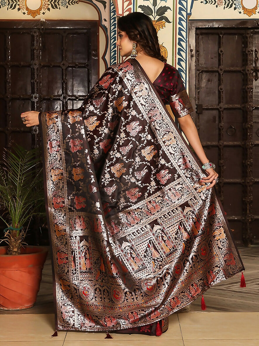 Shree Shyam Fashion Red Silk Saree - Distacart