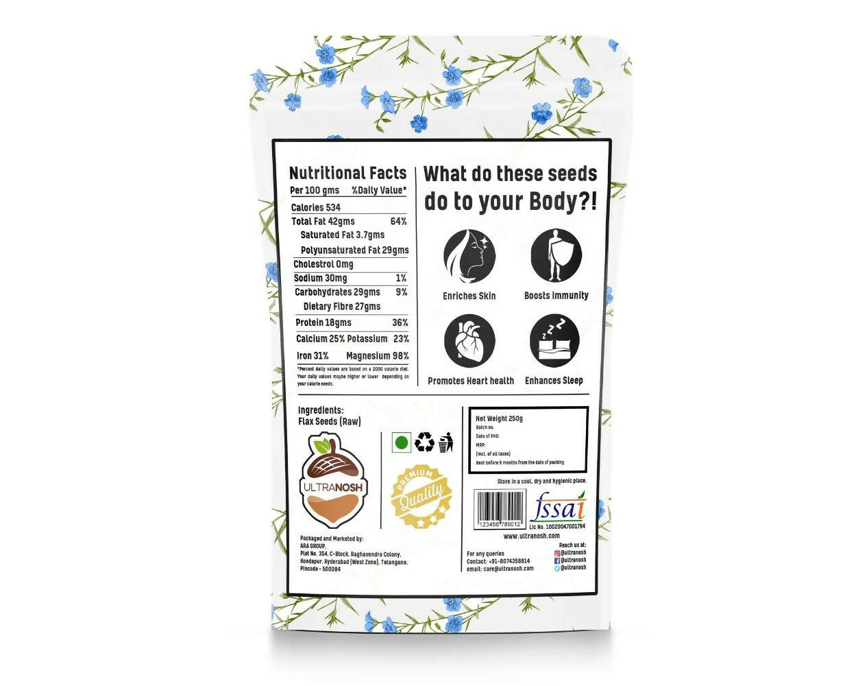 Ultranosh Premium Quality Flax Seeds